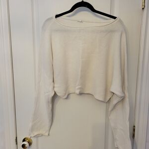Garage Off-the-Shoulder Cream Sweater